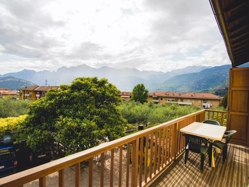 Blick vom Balkon auf die Landschaft